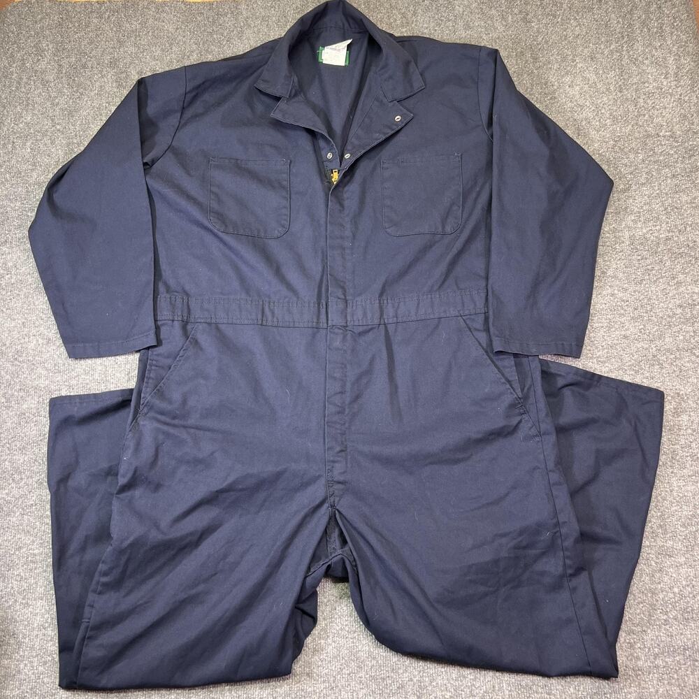 Liberty Coveralls Mens XL Blue Cotton Blend Canvas Workwear Utility Jumpsuit